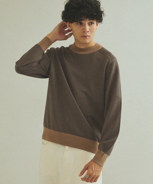 417 EDIFICE（フォーワンセブンエディフィス）の「Anti-pilling モックニット（ニット/セーター・メンズ・チャコールグレー/ライトグレー/ブラック/ベージュ/ネイビー/レッド/ブルー・SMALL/MEDIUM/LARGE）」の10枚目の写真