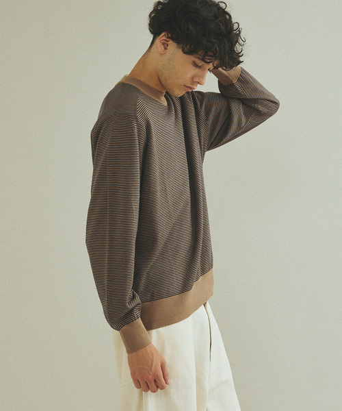 417 EDIFICE（フォーワンセブンエディフィス）の「Anti-pilling モックニット（ニット/セーター・メンズ・チャコールグレー/ライトグレー/ブラック/ベージュ/ネイビー/レッド/ブルー・SMALL/MEDIUM/LARGE）」の16枚目の写真