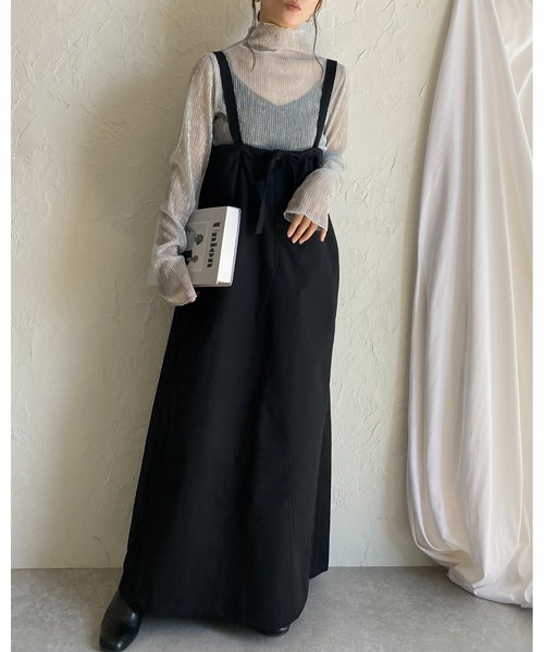 She's Closet(シーズクローゼット)の「ハイネック長袖グリッターラメシースルー/シアーロングTシャツカットソートップス(Tシャツ/カットソー・レディース・ブラック/ライトベージュ/ブラック×シルバー/オフホワイト/グレー・FREE)」の16枚目の写真