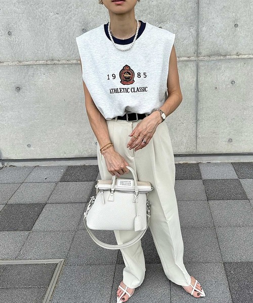 INTERPLAY（インタープレイ）の「【INTERPLAY x AYA】Vintage Embroidery French Sleeve（Tシャツ/カットソー・レディース・グレー/アッシュグレー/ブラック・FREE）」の5枚目の写真