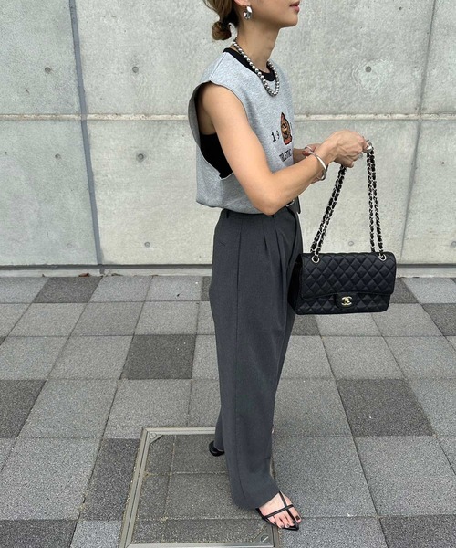 INTERPLAY（インタープレイ）の「【INTERPLAY x AYA】Vintage Embroidery French Sleeve（Tシャツ/カットソー・レディース・グレー/アッシュグレー/ブラック・FREE）」の8枚目の写真