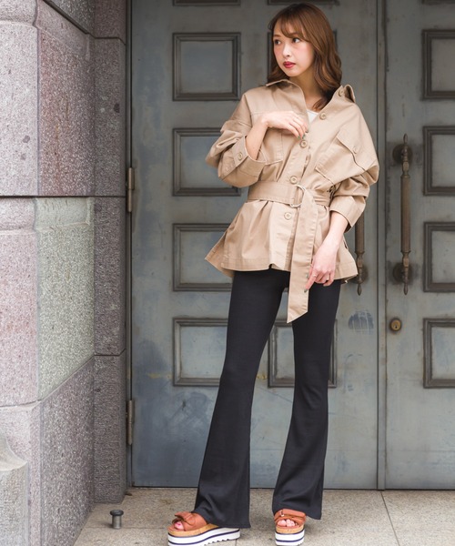 SpRay(スプレイ)の「テレコフレアパンツ(その他パンツ・レディース・ブラック・FREE)」の6枚目の写真