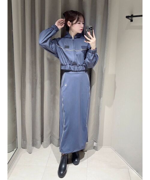 EATME（イートミー）の「トラックラインスカート（セットアップ可能）（スカート・レディース・オフホワイト/ブラック/ネイビー・FREE）」の11枚目の写真