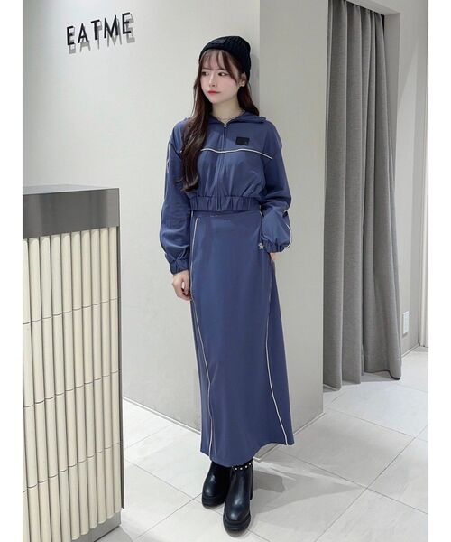 EATME（イートミー）の「トラックラインスカート（セットアップ可能）（スカート・レディース・オフホワイト/ブラック/ネイビー・FREE）」の12枚目の写真