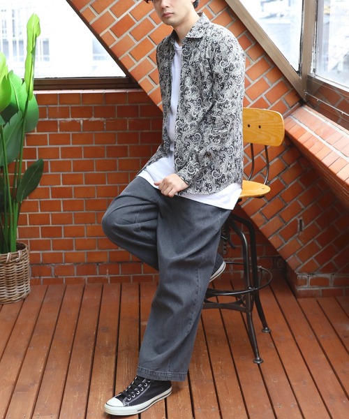 8(eight)(エイト)の「日本製ペイズリー長袖シャツ(シャツ/ブラウス・メンズ・ブラック/グリーン系・MEDIUM/LARGE)」の6枚目の写真