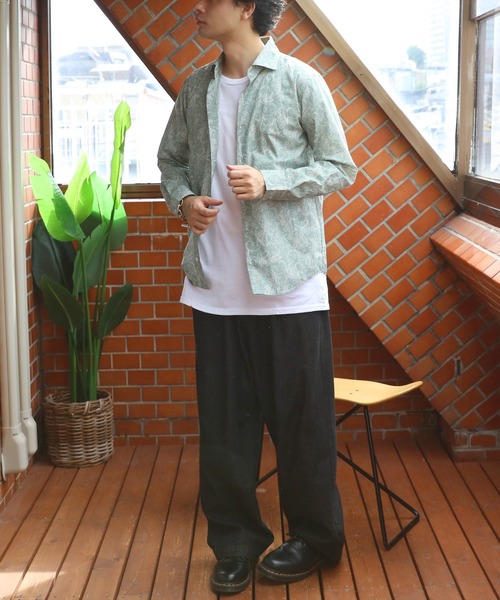 8(eight)(エイト)の「日本製ペイズリー長袖シャツ(シャツ/ブラウス・メンズ・ブラック/グリーン系・MEDIUM/LARGE)」の18枚目の写真