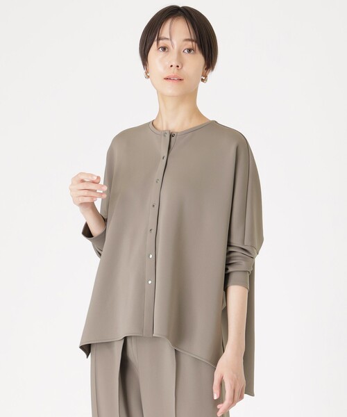 CAST:(キャストコロン)の「【着心地抜群/セットアップ対応】オーバーサイズジャージーカットソー(Tシャツ/カットソー・レディース・ベージュ系その他4/ネイビー・M/S)」の1枚目の写真