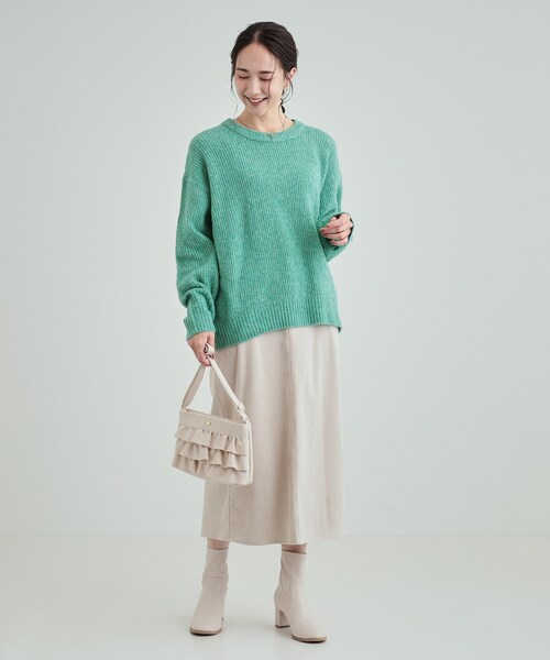 DRESKIP（ドレスキップ）の「◆【高レビュー】大人フェミニン ふわふわ畦編み ゆるニット（ニット/セーター・レディース・ライトベージュ/グリーン/パープル系/グレー・04/03/02）」の22枚目の写真