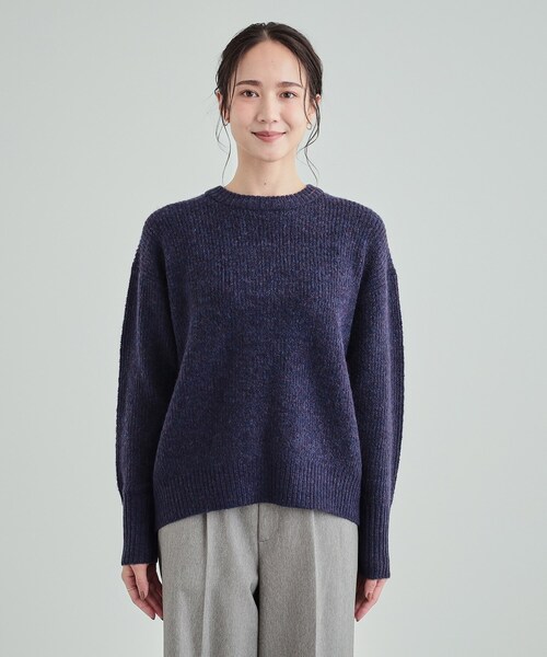 DRESKIP（ドレスキップ）の「◆【高レビュー】大人フェミニン ふわふわ畦編み ゆるニット（ニット/セーター・レディース・ライトベージュ/グリーン/パープル系/グレー・04/03/02）」の12枚目の写真