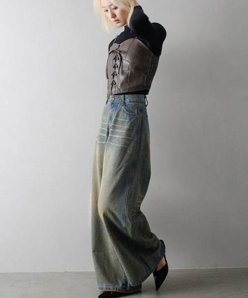 SpRay（スプレイ）の「フェイクレザーキャミセット（キャミソール・レディース・ブラウン/ブラック・FREE）」の14枚目の写真