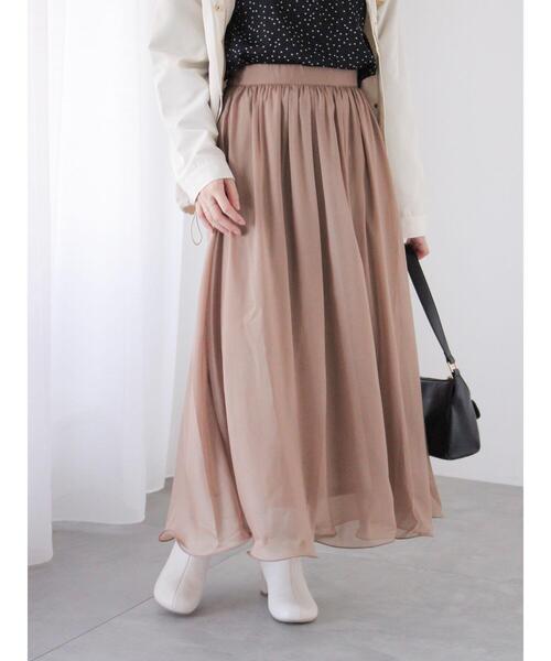 Te chichi TERRASSE（テチチテラス）の「テグス入りギャザースカート（スカート・レディース・モカ/ブラック/グレー・F）」の3枚目の写真