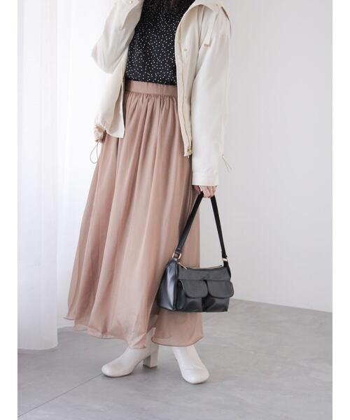 Te chichi TERRASSE（テチチテラス）の「テグス入りギャザースカート（スカート・レディース・モカ/ブラック/グレー・F）」の12枚目の写真