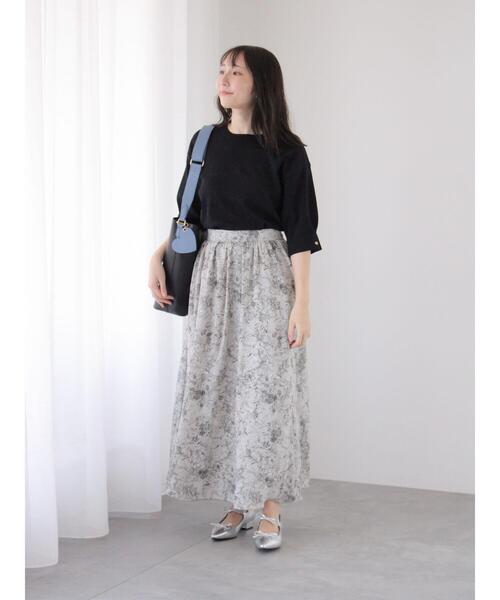 Te chichi TERRASSE（テチチテラス）の「テグス入りギャザースカート（スカート・レディース・モカ/ブラック/グレー・F）」の13枚目の写真