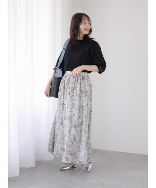 Te chichi TERRASSE（テチチテラス）の「テグス入りギャザースカート（スカート・レディース・モカ/ブラック/グレー・F）」の14枚目の写真