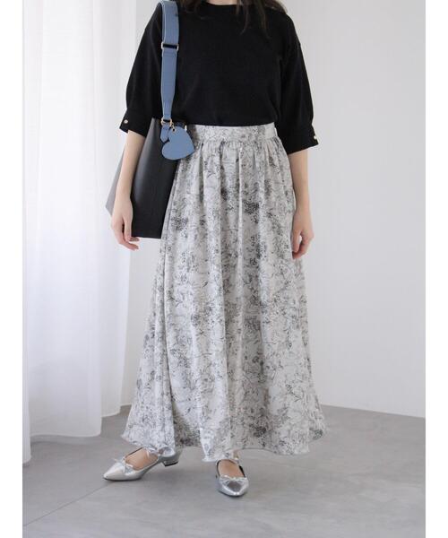 Te chichi TERRASSE（テチチテラス）の「テグス入りギャザースカート（スカート・レディース・モカ/ブラック/グレー・F）」の15枚目の写真