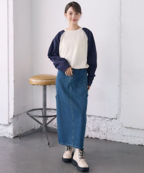 RETRO GIRL(レトロガール)の「袖ナイロントレーナー(Tシャツ/カットソー・レディース・ブラック/ダークグレー/ナチュラル・FREE)」の11枚目の写真