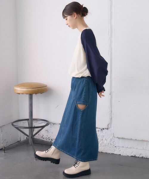 RETRO GIRL(レトロガール)の「袖ナイロントレーナー(Tシャツ/カットソー・レディース・ブラック/ダークグレー/ナチュラル・FREE)」の9枚目の写真