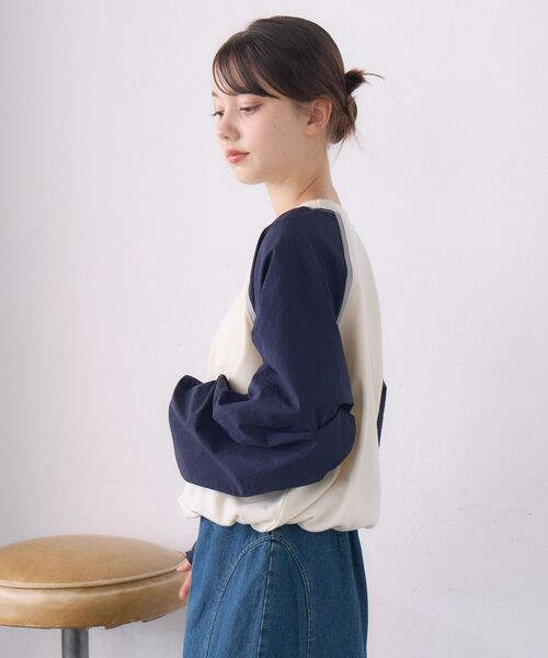 RETRO GIRL(レトロガール)の「袖ナイロントレーナー(Tシャツ/カットソー・レディース・ブラック/ダークグレー/ナチュラル・FREE)」の5枚目の写真