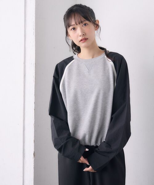 RETRO GIRL(レトロガール)の「袖ナイロントレーナー(Tシャツ/カットソー・レディース・ブラック/ダークグレー/ナチュラル・FREE)」の19枚目の写真