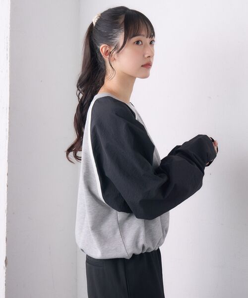 RETRO GIRL(レトロガール)の「袖ナイロントレーナー(Tシャツ/カットソー・レディース・ブラック/ダークグレー/ナチュラル・FREE)」の18枚目の写真
