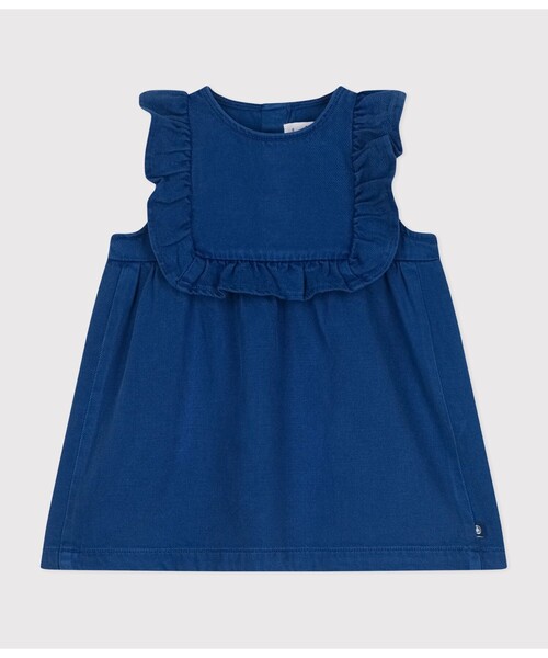 【セール】サージ織りジャンパースカート(ワンピース)|PETIT BATEAU(プチバトー)