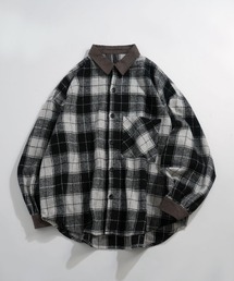 Anytime Songs | Vintage-like collar corduroy check flannel shirt/ヴィンテージライク 襟コーデュロイ フランネル シャツ(シャツ/ブラウス)