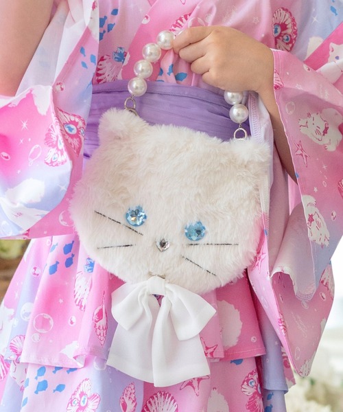 【廃盤品】キャサリンコテージ♡ちりめん素材人気の猫柄 150 猫好きキッズ＆ママに捧ぐ！】白猫キャサリンちゃんをモチーフに