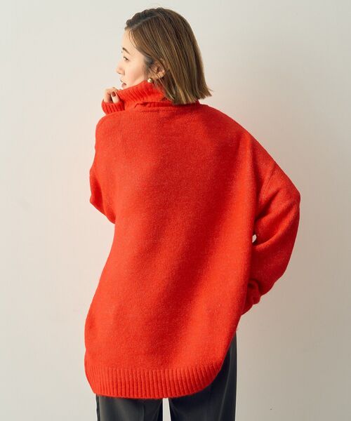 YECCA VECCA(イェッカヴェッカ)の「オフタートルネックソフトニット(ニット/セーター・レディース・杢グレー/ネイビー/レッド・FREE)」の7枚目の写真