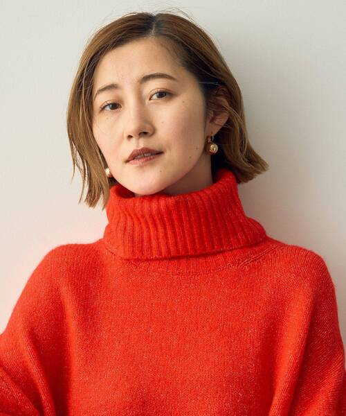 YECCA VECCA(イェッカヴェッカ)の「オフタートルネックソフトニット(ニット/セーター・レディース・杢グレー/ネイビー/レッド・FREE)」の8枚目の写真