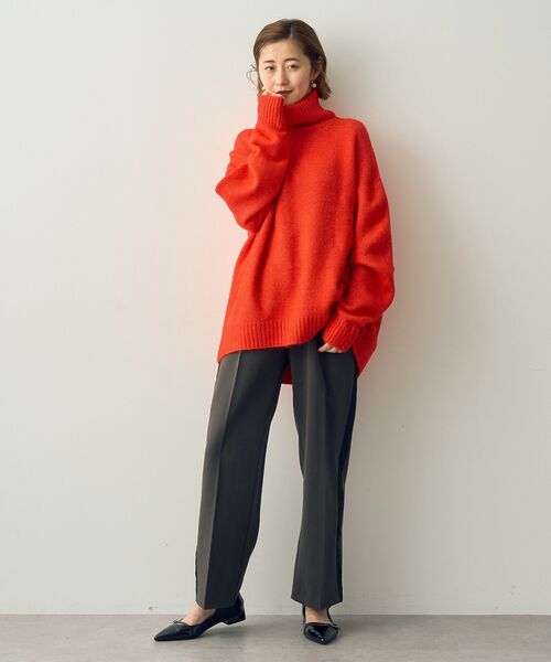 YECCA VECCA(イェッカヴェッカ)の「オフタートルネックソフトニット(ニット/セーター・レディース・杢グレー/ネイビー/レッド・FREE)」の11枚目の写真