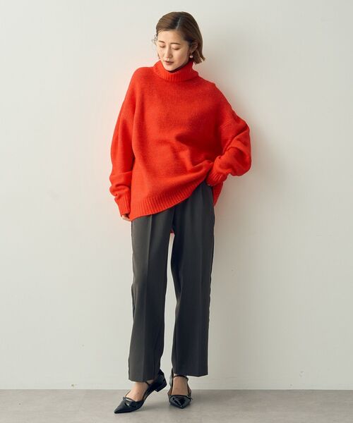 YECCA VECCA(イェッカヴェッカ)の「オフタートルネックソフトニット(ニット/セーター・レディース・杢グレー/ネイビー/レッド・FREE)」の12枚目の写真