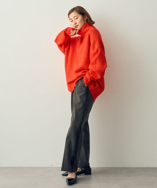 YECCA VECCA(イェッカヴェッカ)の「オフタートルネックソフトニット(ニット/セーター・レディース・杢グレー/ネイビー/レッド・FREE)」の14枚目の写真