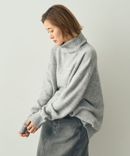 YECCA VECCA(イェッカヴェッカ)の「オフタートルネックソフトニット(ニット/セーター・レディース・杢グレー/ネイビー/レッド・FREE)」の19枚目の写真