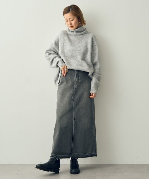 YECCA VECCA(イェッカヴェッカ)の「オフタートルネックソフトニット(ニット/セーター・レディース・杢グレー/ネイビー/レッド・FREE)」の22枚目の写真