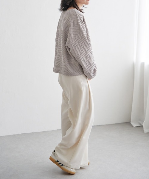 VENCEEXCHANGE（ヴァンスエクスチェンジ）の「ダイヤ柄ポンチプルオーバー（Tシャツ/カットソー・レディース・ブラック/チャコール/ベージュ・FREE）」の6枚目の写真