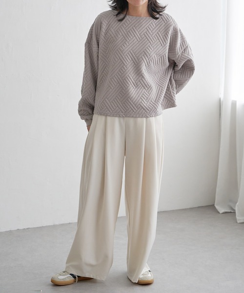 VENCEEXCHANGE（ヴァンスエクスチェンジ）の「ダイヤ柄ポンチプルオーバー（Tシャツ/カットソー・レディース・ブラック/チャコール/ベージュ・FREE）」の8枚目の写真