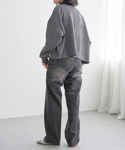 VENCEEXCHANGE（ヴァンスエクスチェンジ）の「ダイヤ柄ポンチプルオーバー（Tシャツ/カットソー・レディース・ブラック/チャコール/ベージュ・FREE）」の14枚目の写真