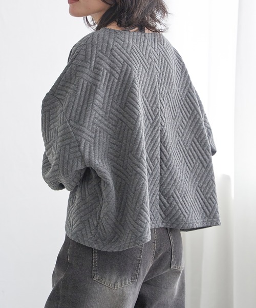 VENCEEXCHANGE（ヴァンスエクスチェンジ）の「ダイヤ柄ポンチプルオーバー（Tシャツ/カットソー・レディース・ブラック/チャコール/ベージュ・FREE）」の11枚目の写真