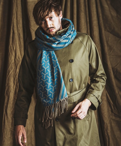 NO ID.(ノーアイディ)の「【NO ID.】Random Pattern Stole / ランダム パターン ストール(ストール/ショール・メンズ・ブルー/アイボリー/ブラック・ONE SIZE)」の4枚目の写真