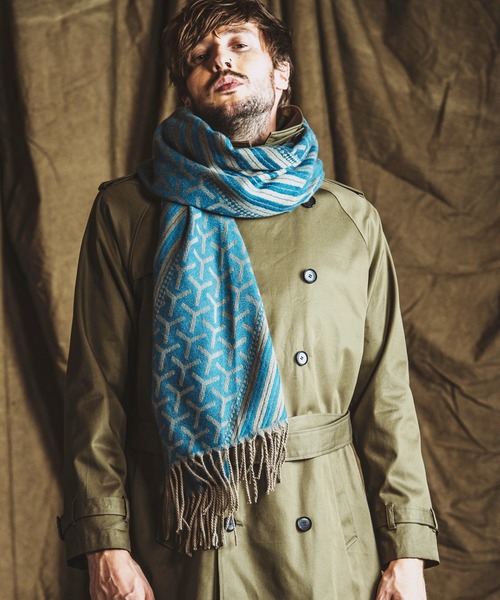 NO ID.(ノーアイディ)の「【NO ID.】Random Pattern Stole / ランダム パターン ストール(ストール/ショール・メンズ・ブルー/アイボリー/ブラック・ONE SIZE)」の5枚目の写真