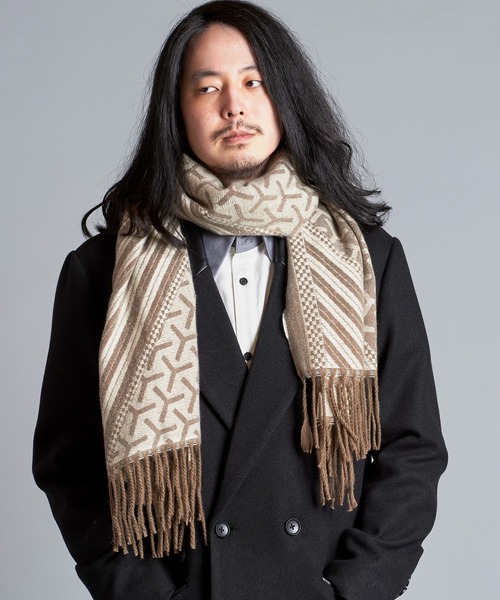 NO ID.(ノーアイディ)の「【NO ID.】Random Pattern Stole / ランダム パターン ストール(ストール/ショール・メンズ・ブルー/アイボリー/ブラック・ONE SIZE)」の13枚目の写真