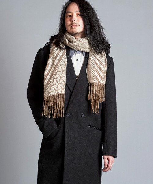 NO ID.(ノーアイディ)の「【NO ID.】Random Pattern Stole / ランダム パターン ストール(ストール/ショール・メンズ・ブルー/アイボリー/ブラック・ONE SIZE)」の16枚目の写真