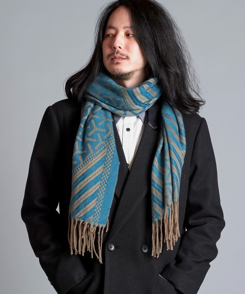 NO ID.(ノーアイディ)の「【NO ID.】Random Pattern Stole / ランダム パターン ストール(ストール/ショール・メンズ・ブルー/アイボリー/ブラック・ONE SIZE)」の17枚目の写真