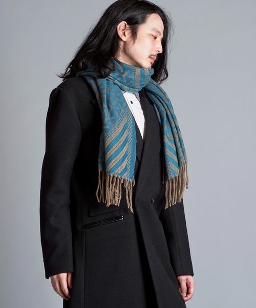 NO ID.(ノーアイディ)の「【NO ID.】Random Pattern Stole / ランダム パターン ストール(ストール/ショール・メンズ・ブルー/アイボリー/ブラック・ONE SIZE)」の19枚目の写真