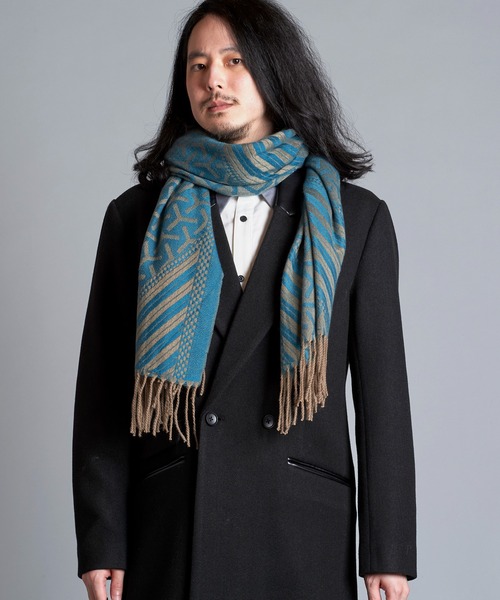 NO ID.(ノーアイディ)の「【NO ID.】Random Pattern Stole / ランダム パターン ストール(ストール/ショール・メンズ・ブルー/アイボリー/ブラック・ONE SIZE)」の20枚目の写真