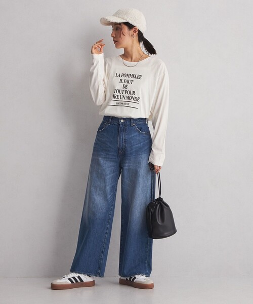 green label relaxing(グリーンレーベルリラクシング)の「<at ease>タイポグラフィック ロングスリーブ カットソー(Tシャツ/カットソー・レディース・ベージュ/ブラウン/ホワイト・FREE)」の15枚目の写真