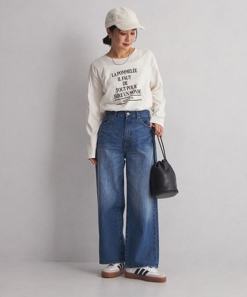 green label relaxing(グリーンレーベルリラクシング)の「<at ease>タイポグラフィック ロングスリーブ カットソー(Tシャツ/カットソー・レディース・ベージュ/ブラウン/ホワイト・FREE)」の16枚目の写真