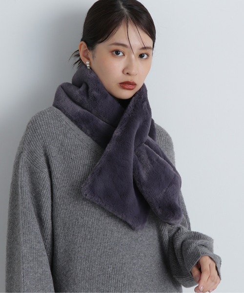 N.（N. Natural Beauty Basic）（エヌエヌナチュラルビューティーベーシック）の「◆フェイクファーティペット（ストール/ショール・レディース・グレー/オフホワイト・ﾌﾘ-）」の10枚目の写真