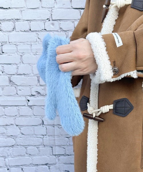 RUBY AND YOU（ルビーアンドユー）の「［select］シャギーニットミトン（手袋・レディース・グリーン/ブルー/パープル/イエロー・FREE）」の3枚目の写真