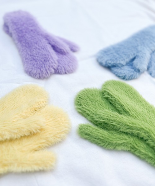 RUBY AND YOU（ルビーアンドユー）の「［select］シャギーニットミトン（手袋・レディース・グリーン/ブルー/パープル/イエロー・FREE）」の13枚目の写真